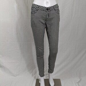 Downeast Black White Skinny Houndstooth Pants